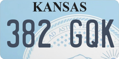 KS license plate 382GQK