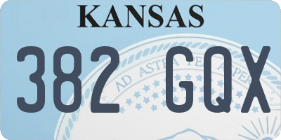 KS license plate 382GQX