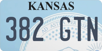 KS license plate 382GTN