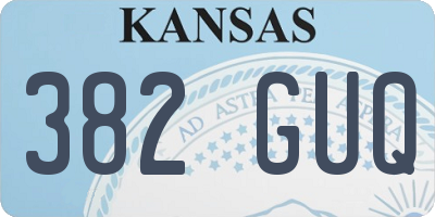 KS license plate 382GUQ