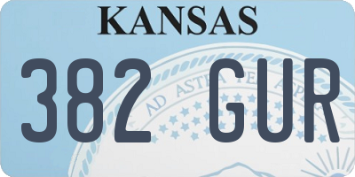 KS license plate 382GUR