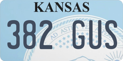 KS license plate 382GUS