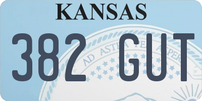 KS license plate 382GUT