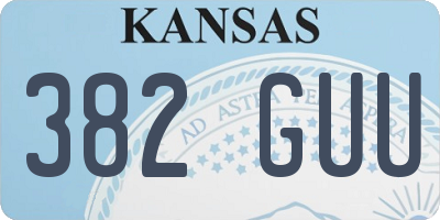 KS license plate 382GUU
