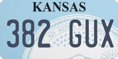 KS license plate 382GUX