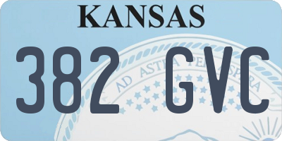 KS license plate 382GVC