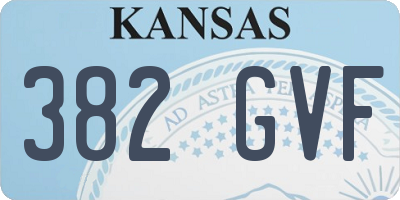 KS license plate 382GVF