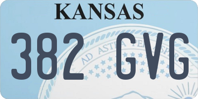 KS license plate 382GVG