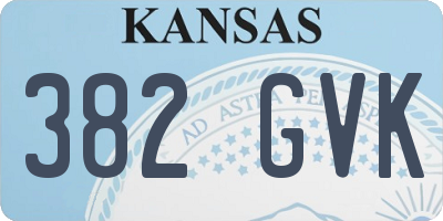 KS license plate 382GVK