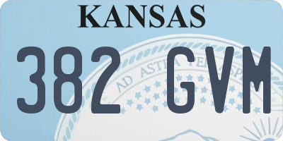 KS license plate 382GVM