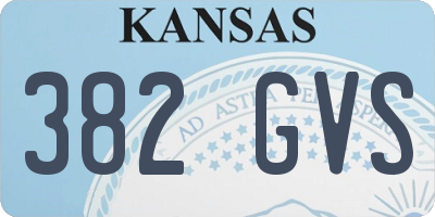 KS license plate 382GVS