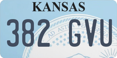 KS license plate 382GVU