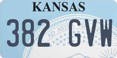 KS license plate 382GVW