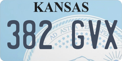 KS license plate 382GVX