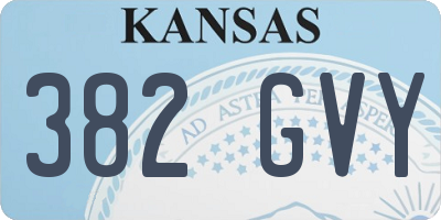 KS license plate 382GVY