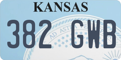 KS license plate 382GWB