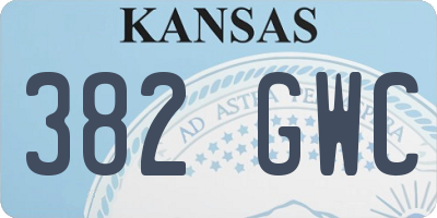 KS license plate 382GWC