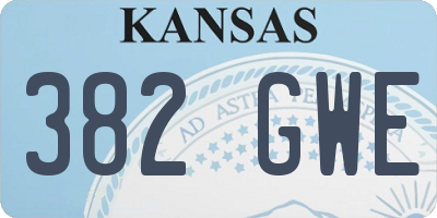 KS license plate 382GWE