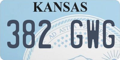 KS license plate 382GWG