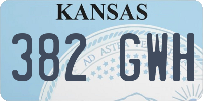 KS license plate 382GWH