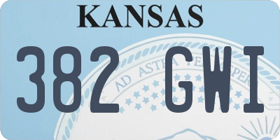 KS license plate 382GWI