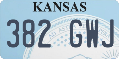 KS license plate 382GWJ
