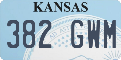KS license plate 382GWM