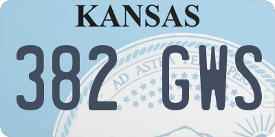 KS license plate 382GWS