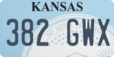 KS license plate 382GWX