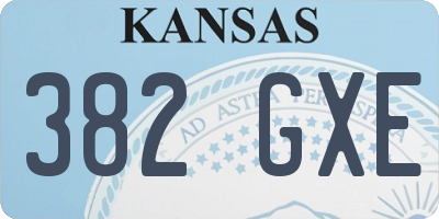 KS license plate 382GXE