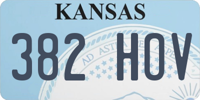 KS license plate 382HOV