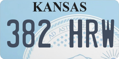 KS license plate 382HRW