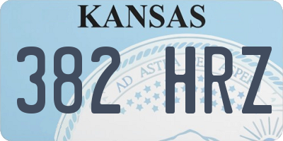 KS license plate 382HRZ