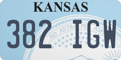 KS license plate 382IGW
