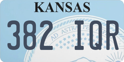 KS license plate 382IQR