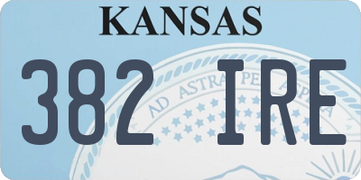 KS license plate 382IRE