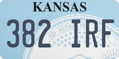 KS license plate 382IRF