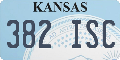 KS license plate 382ISC