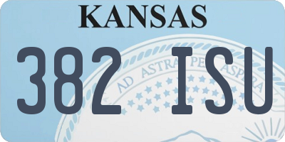 KS license plate 382ISU