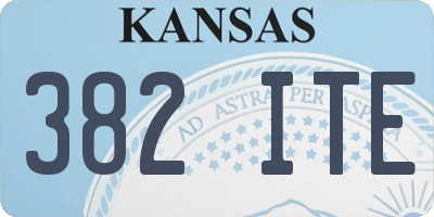 KS license plate 382ITE