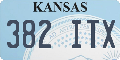 KS license plate 382ITX