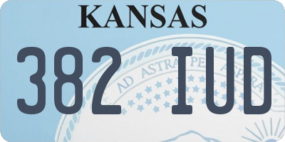 KS license plate 382IUD