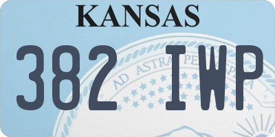 KS license plate 382IWP