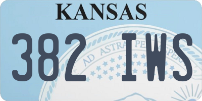 KS license plate 382IWS