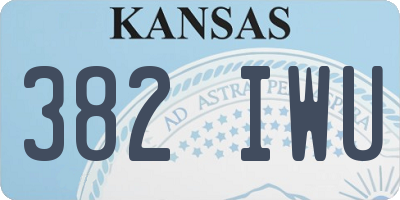 KS license plate 382IWU