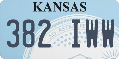 KS license plate 382IWW
