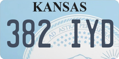 KS license plate 382IYD