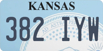 KS license plate 382IYW