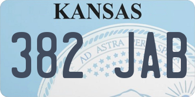 KS license plate 382JAB