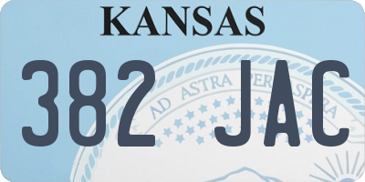 KS license plate 382JAC
